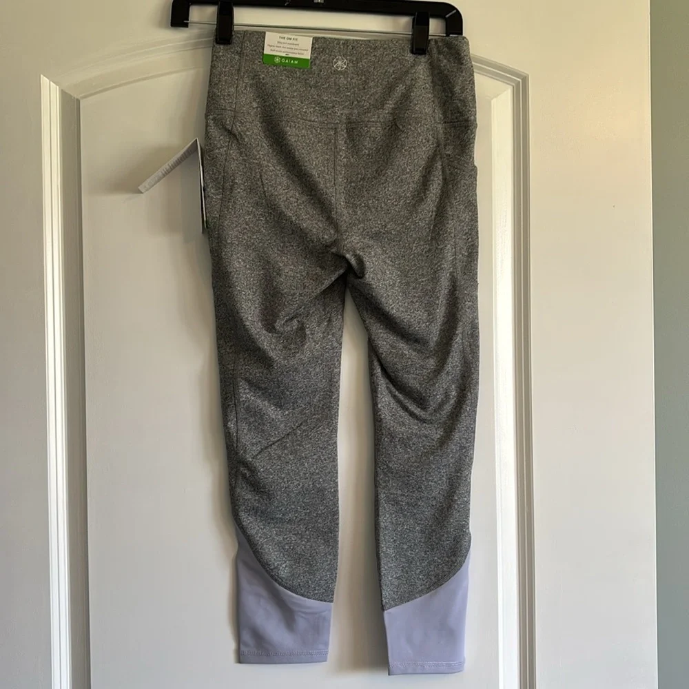 NWT Gaiam Women's High Waisted Yoga Pants Compression Workout Leggings, XS